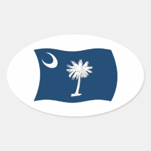 Süd-Carolina-Flaggen-Aufkleber Ovaler Aufkleber
