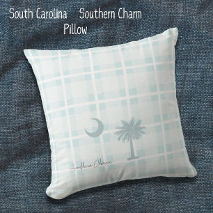 Süd-Carolina-Kissen Custom mit Mond und Palme Kissen