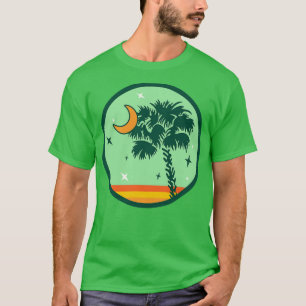 Süd-Carolina-Palmettopalme mit Halbmond T-Shirt