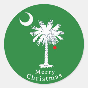 Süd-Carolina Weihnachtsaufkleber Runder Aufkleber