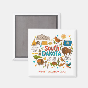 Süd-Dakota-Familien-Trip-Andenken individuell Magnet