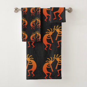 Sud-Ouest Kokopelli Motif Orange Et Noir