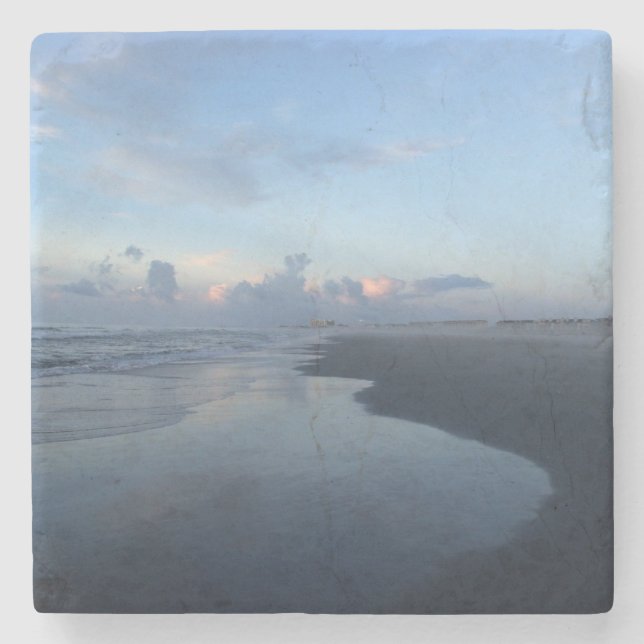 Süd schauen, Wrightsville Strand Steinuntersetzer (Vorderseite)