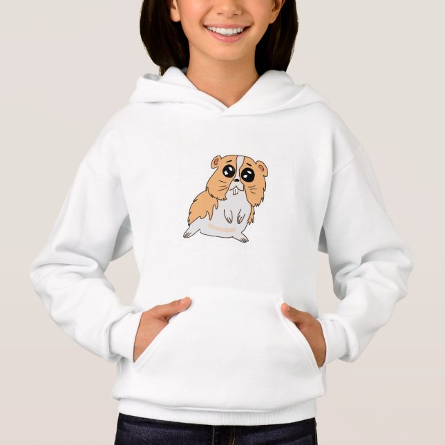 Sudadera blanca niña diseño hamster (Devant)