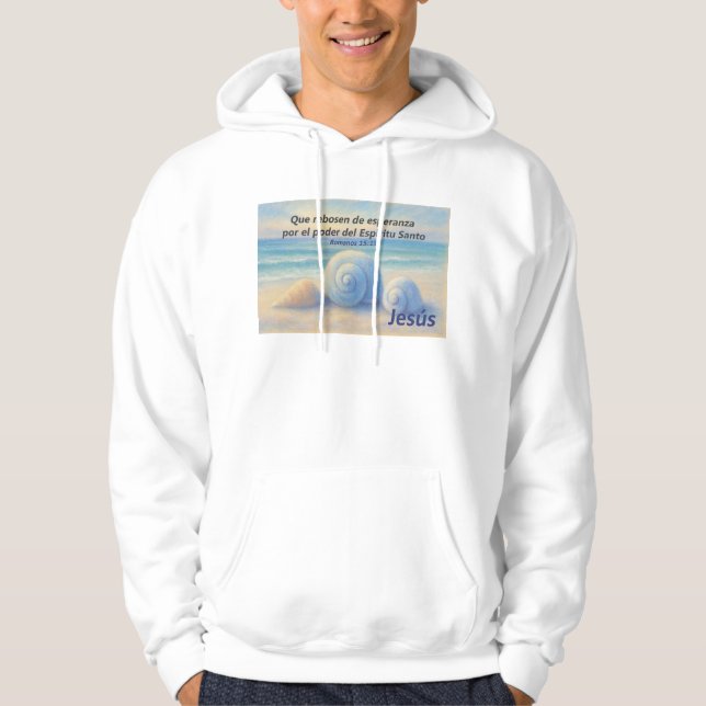 Sudadera caracolas de Mar con Versículo Romanos Hoodie (Vorderseite)