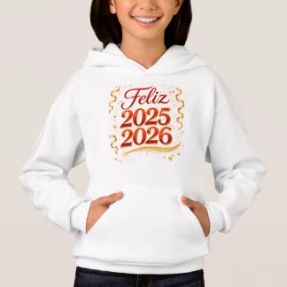 Sudadera con Capucha para Niña – Diseño “Feliz 202 Hoodie