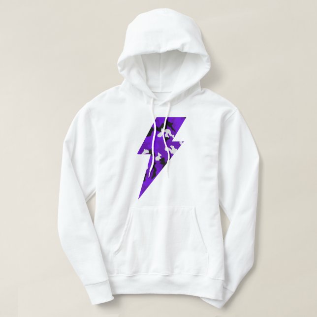 Sudadera cool rayo camuflaje Violeta Hoodie (Design vorne)