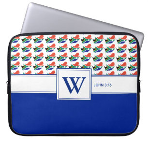 SÜDAFRICA-Bibel Monogramm Christliches Notebook Laptopschutzhülle