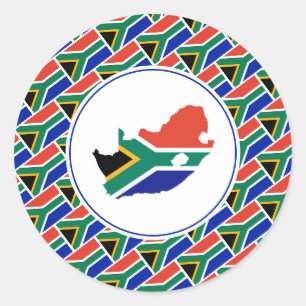 SÜDAFRICA FLAG African Map Stilvolles Patriotic Runder Aufkleber