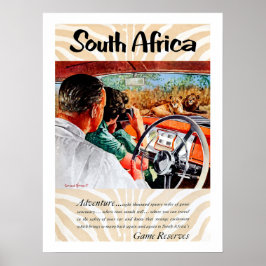 Südafrika, Abenteuer von einer Autofahrt, Vintag Poster