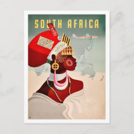 Südafrika, Afrikanerin, Vintage Flugreise Postkarte