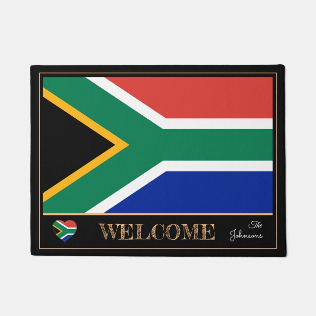 Südafrika & Afrikanische Flagge / Sport Willkommen Fußmatte (Vorderseite)