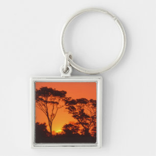 Südafrika. Afrikanischer Sonnenuntergang. Schlüsselanhänger
