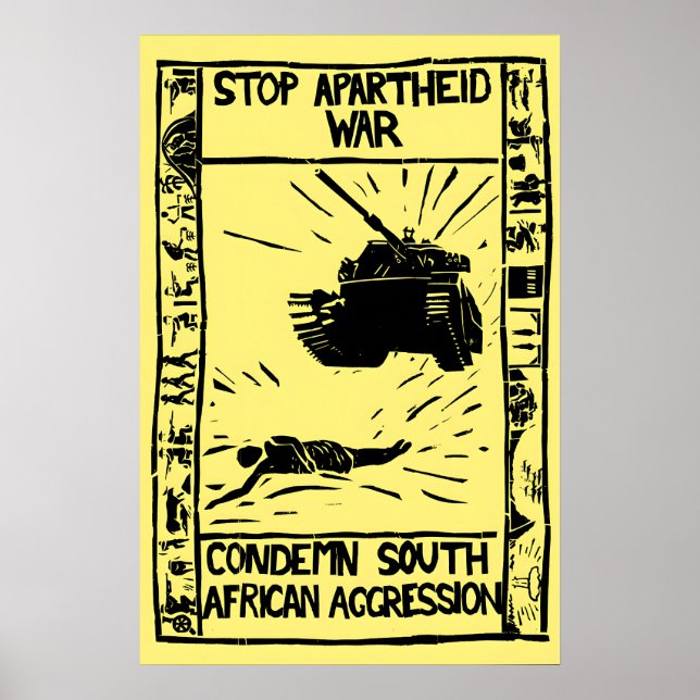 Südafrika Apartheid-Kriegsplakat Nelson Mandela Poster (Vorne)