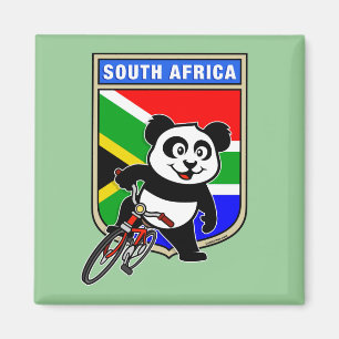 Südafrika Cycling Panda Magnet
