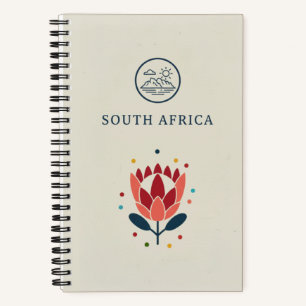 Südafrika-Erbe- und Protea-Fotojournal Notizbuch