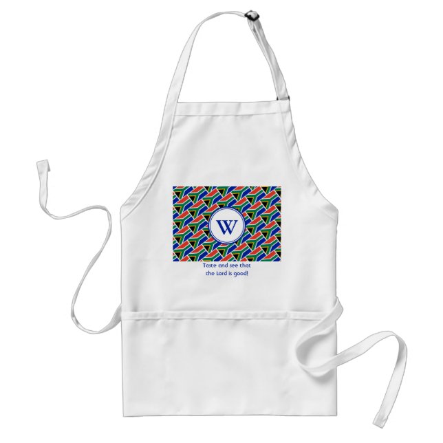 SÜDAFRIKA-Fahne - individuelles SkriptMONOGRAM Schürze (Vorne)