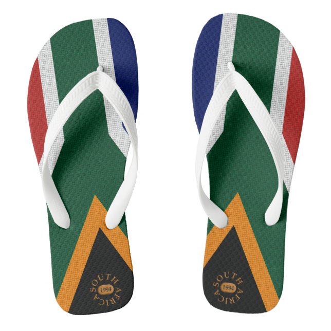 SÜDAFRIKA FÄRBT = Staatsflagge Flip Flops (Fußbett)