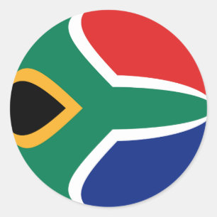 Südafrika Fischaugen-Flaggen-Aufkleber Runder Aufkleber