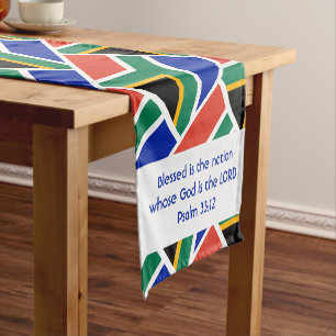 SÜDAFRIKA-Flag Geeignete Schrift Kurzer Tischläufer