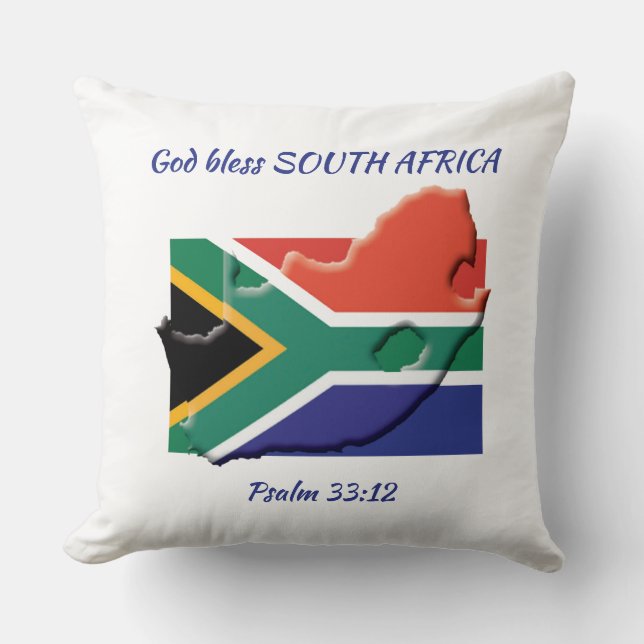 SÜDAFRIKA FLAG Patriotische Schrift Custom WHITE Kissen (Vorderseite)