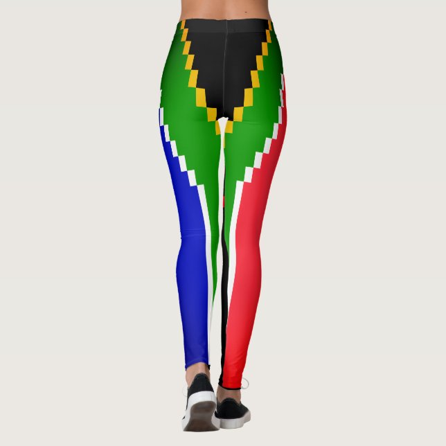 SÜDAFRIKA FLAG PIXEL-DESIGN-LEGGINGS LEGGINGS (Rückseite)