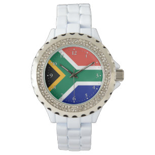 Südafrika-Flagge Armbanduhr