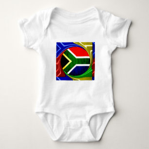Südafrika-Flagge: Dynamisches Wirbelmotiv Baby Strampler