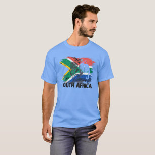 Südafrika-Flagge Elefant Protea Vintage T-Shirt
