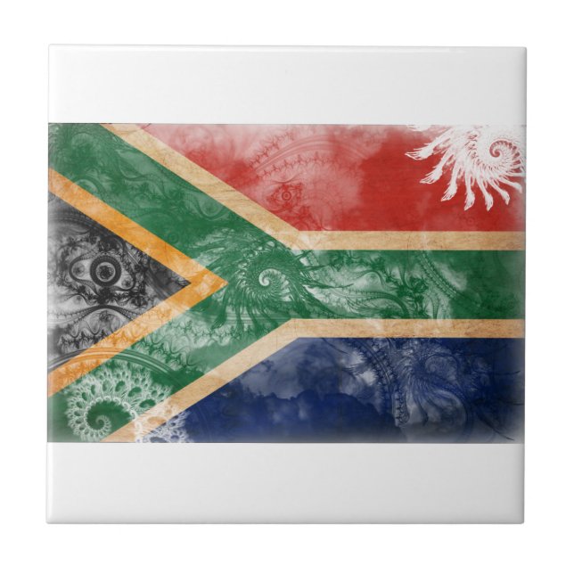Südafrika-Flagge Fliese (Vorderseite)