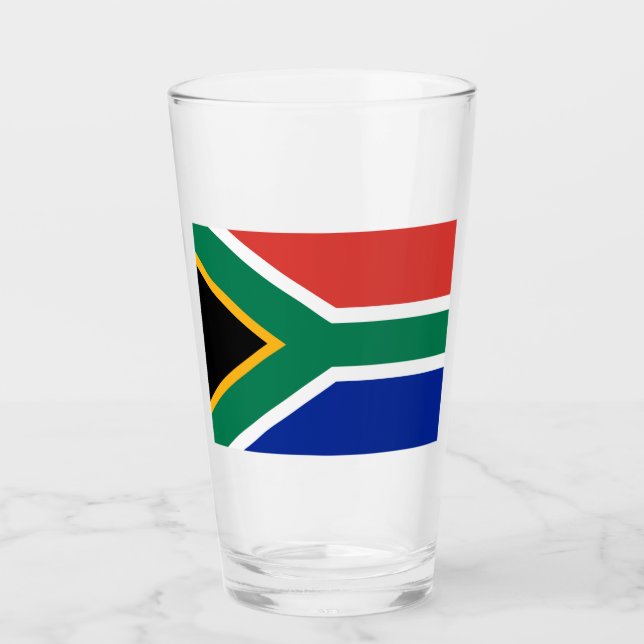 Südafrika-Flagge Glas (Vorderseite)