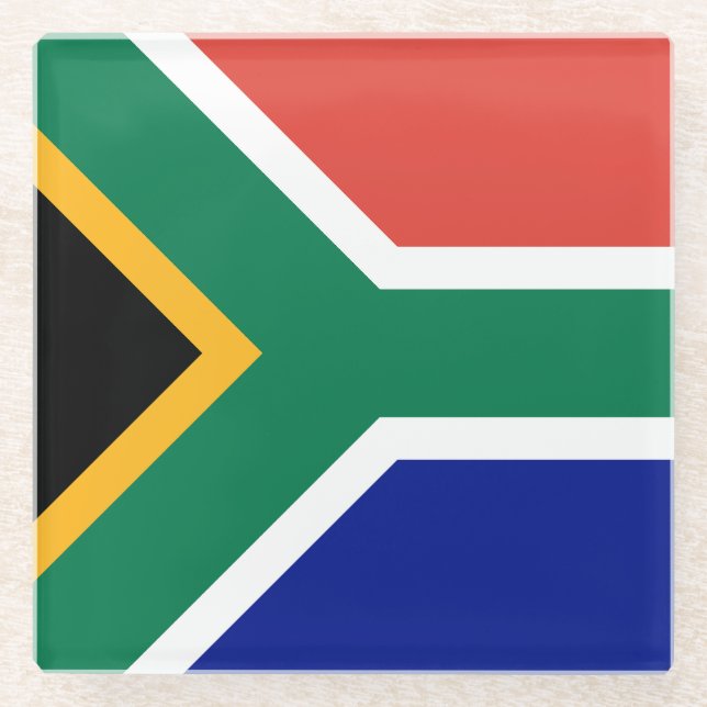 Südafrika-Flagge Glasuntersetzer (Vorderseite)