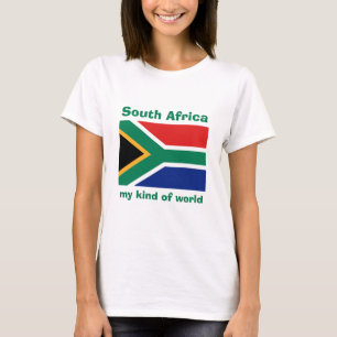 Südafrika-Flagge + Karte + Text T-Shirt