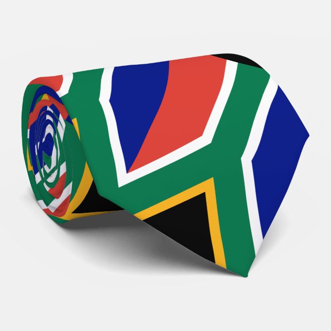 Südafrika-Flagge Krawatte (Gerollt)