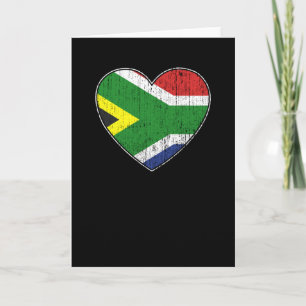 Südafrika-Flagge Liebe Herz Karte
