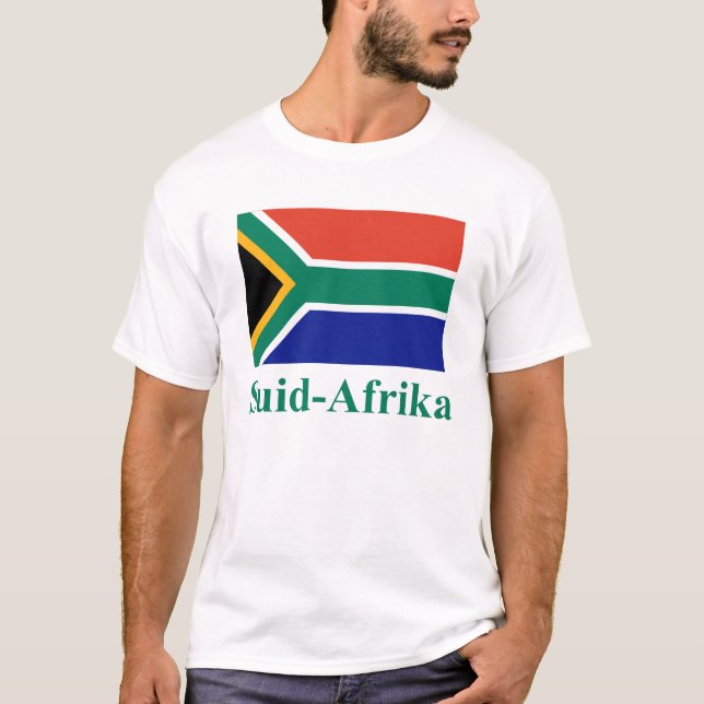 Südafrika-Flagge mit Namen im Afrikaans T-Shirt (Vorderseite)