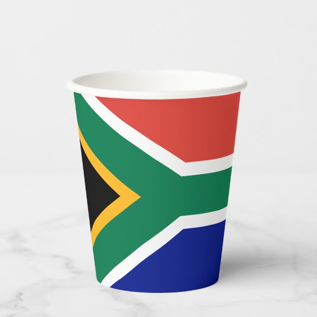 Südafrika-Flagge Pappbecher (Vorderseite)
