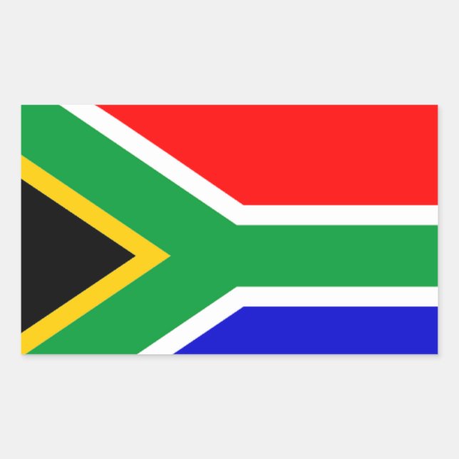 Südafrika: Flagge Südafrikas Rechteckiger Aufkleber (Vorderseite)
