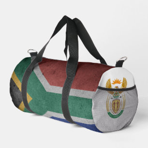 Südafrika-Flagge und Wappen Duffle Bag