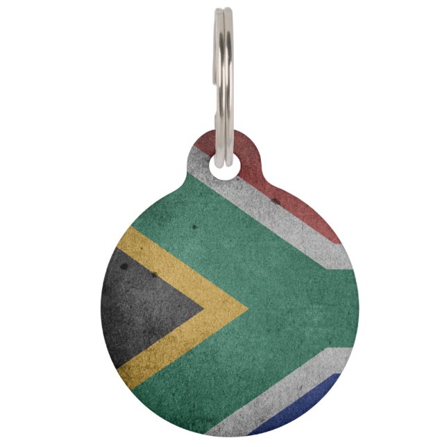 Südafrika Flagge-Wappen Haustiermarke (Vorderseite)