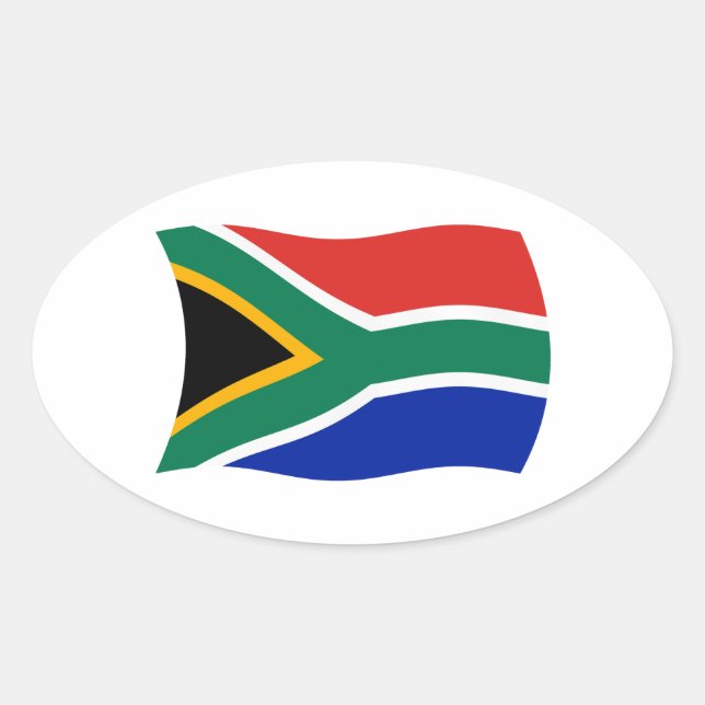 Südafrika-Flaggen-Aufkleber Ovaler Aufkleber (Vorderseite)