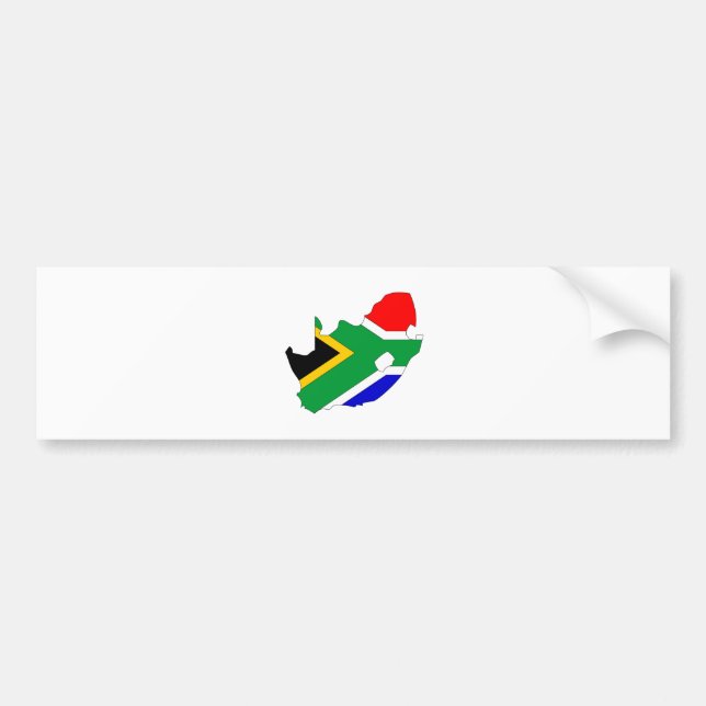Südafrika-Flaggen-Karte Größengleich Autoaufkleber (Vorne)