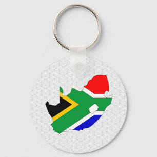Südafrika-Flaggen-Karte Größengleich Schlüsselanhänger