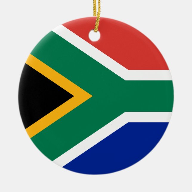 Südafrika-Flaggen-Verzierung Keramikornament (Vorne)