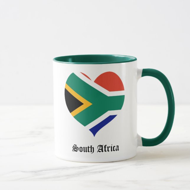 Südafrika-Flaggenherz Tasse (Rechts)