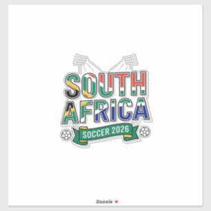 Südafrika Fußball 2026 Fußball Fett Land Typografi Aufkleber