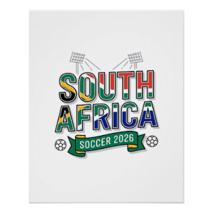 Südafrika Fußball 2026 Fußball Fett Land Typografi Poster