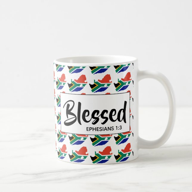 SÜDAFRIKA Gesegnet Christliche Bibelschrift Kaffeetasse (Rechts)