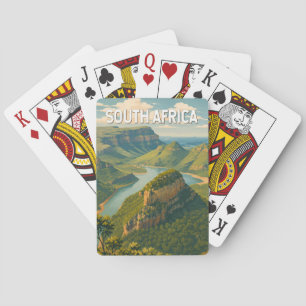 Südafrika-Illustration Reise Kunst Vintage Spielkarten