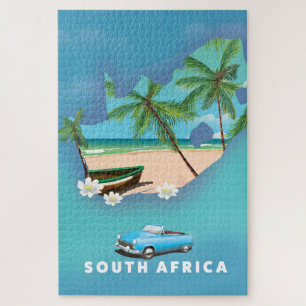 Südafrika Karte Illustration Reiseplakat.
